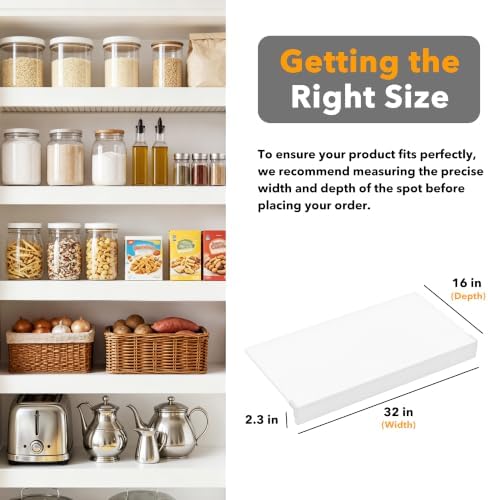 SpaceAid Wire Shelf Covers for Pantry Rack, 32" W x 16" D, White 5pcs