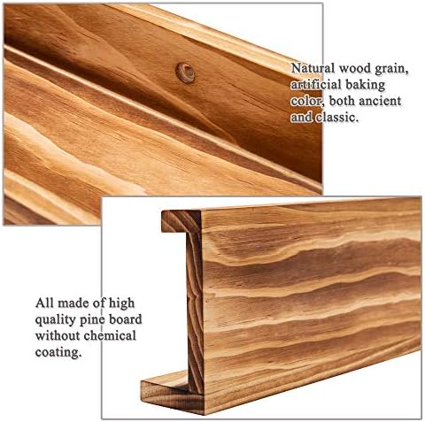 AZSKY Rustic Wood Floating Shelves for Nursery Books Long Wall Bookshelf Photo Picture Ledge Shelf with Lip Wall Shelf for Kids Bedroom Bathroom Living Room Office Frames 36 Inches Set of 2