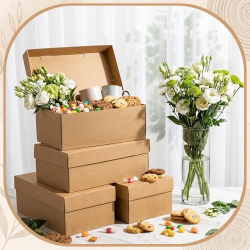 Eersida Brown 12 Pcs DIY 2027 Senior Box Shoebox Cardboard Memory Box