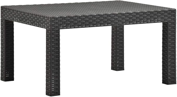 Garden Table Anthraciteshort,Side Table,Long Table,Square Table, Suitable for Porch, Garden, Cafe, Swimming Pool,Easy to Clean 22.8"x22.8"x16.1" PP