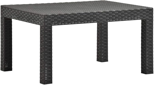 Garden Table Anthraciteshort,Side Table,Long Table,Square Table, Suitable for Porch, Garden, Cafe, Swimming Pool,Easy to Clean 22.8"x22.8"x16.1" PP