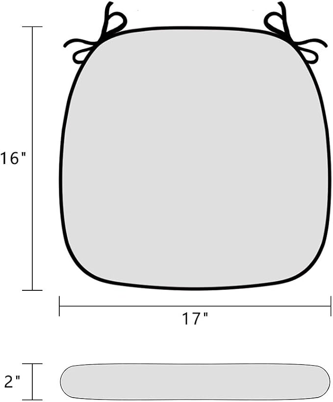 SleepMan Outdoor 17"x16" Chair Cushions with Ties Set of 4, Water Resistant All Weather U-Shape Seat Pads for Patio Garden Furniture Indoor Fade Resistant Patio Cushions (Green Bamboo)