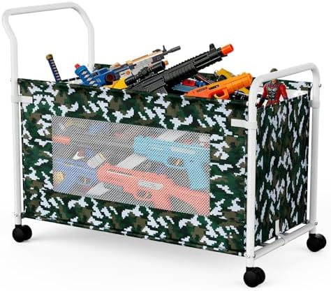 KEEGH Extra Large Toy Box for Kids, Heavy Duty Toy Storage, Camouflage