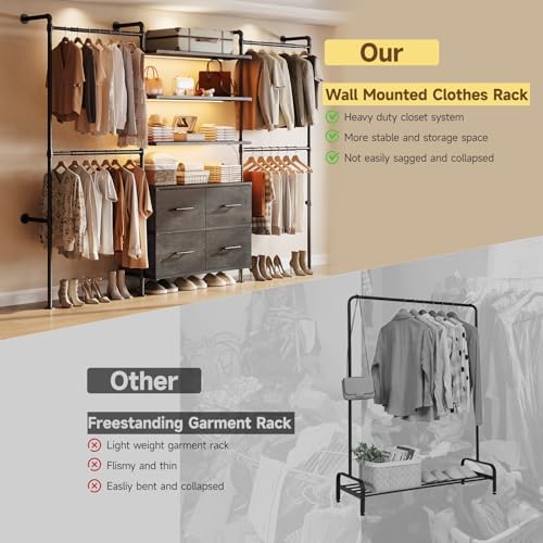 ONBRILL T3 Closet System with Stepless Dimmable LED Light & 4 Large Drawers
