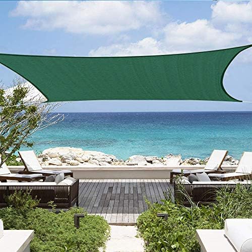 Shade&Beyond Custom 13'x29' Sun Shade Sail Canopy Rectangle UV Block Breathable Curved Sunshade for Backyard Yard Deck Outdoor Facility and Activities, Green (We Make Custom Size)