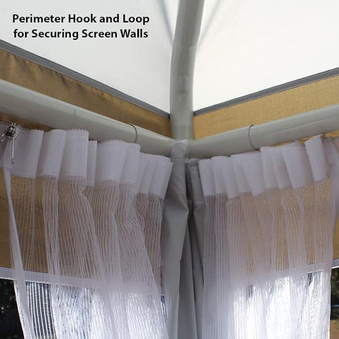 King Canopy Garden Party Canopy with Cover Caramel Crme Cover/13' x13'