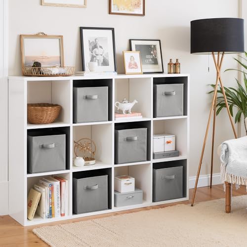 Cupic Cupid 6-Pack 11x11 Fabric Storage Cubes, Cube Storage Bins, Gray