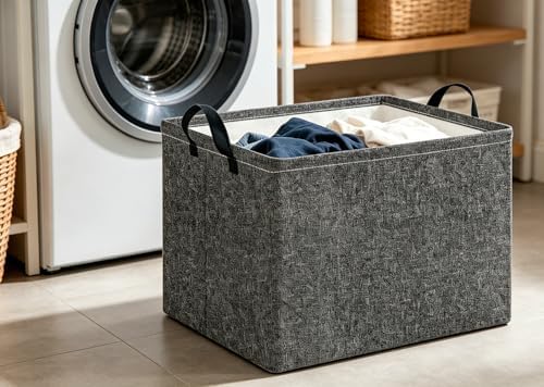 CLOCOR Rectangular Storage Bin,Waterproof Books Box,Gift Basket(Grey)