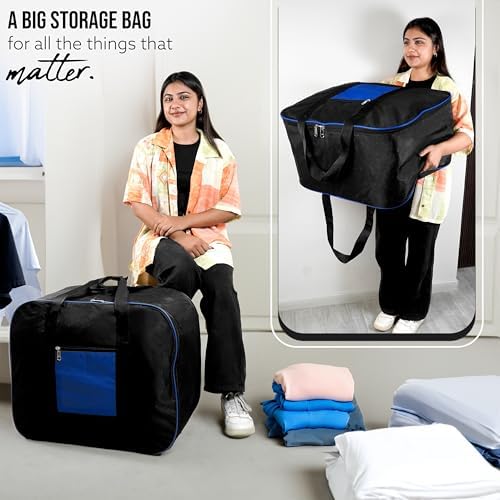 Storite 3 Pack Moisture Proof Nylon Underbed Storage Bag For Clothes Large