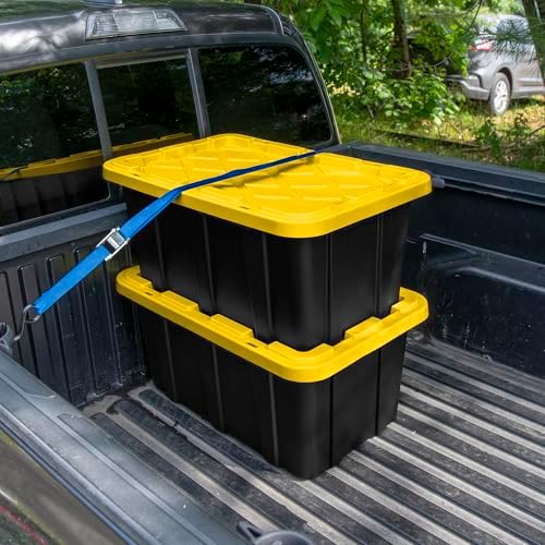 Sterilite Industrial Storage Tote with Lids for Garage, 17 Gallon, 12-Pack