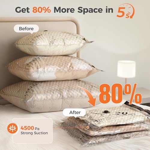 Nicetree 17-Pack Vacuum Storage Bags for Travel with Rechargeable Pump