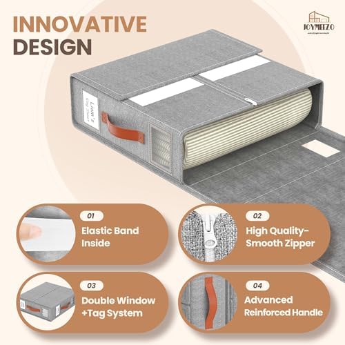 Bed Sheet Organizers, Foldable Linen Closet Storage, 6 Pack, Grey