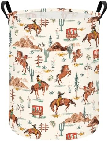 Western Cowboy Fabric Storage Bin,Nursery Organizer Basket
