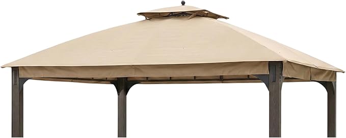 Garden Winds Durable 350 Replacement Canopy Top Compatible with Shadow Creek 10’ x 12’ Gazebo Model L-GZ1140PST - Beige