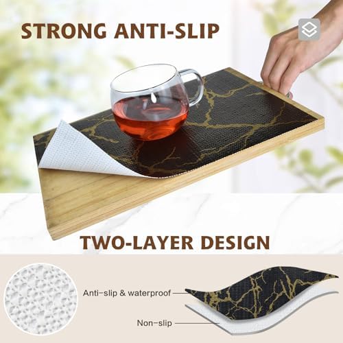 2-Layer Drawer and Shelf Liner for Kitchen Cabinet: 17in X 20Ft Non Slip