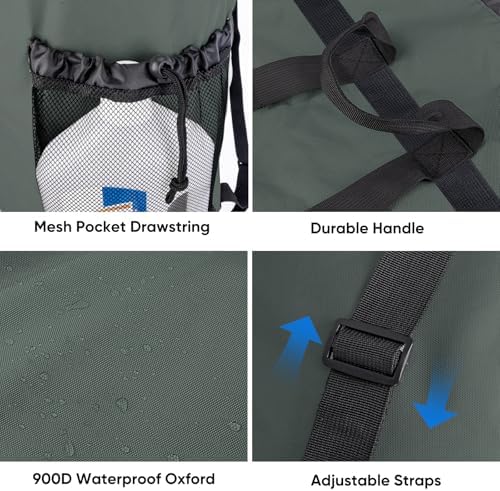 BALEINE 150L Laundry Bag Backpack, 900D Oxford Fabric Large Travel Laundry Bags with Shoulder Straps and 2 Mesh Pockets for College Dorm, Apartment, Laundromat (Dark Grey, 150L)