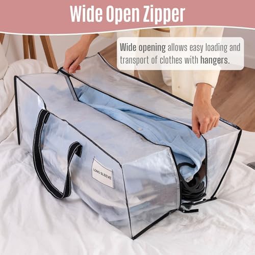VENO Heavy Duty Moving Bags, Storage Bags, Easy Visibility, Clear, 6 Pack