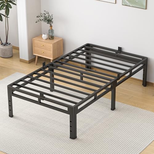 NKZ 2-in-1 Twin Size Metal Platform Bed Frame, 20 Inch Heavy Duty Bed Base
