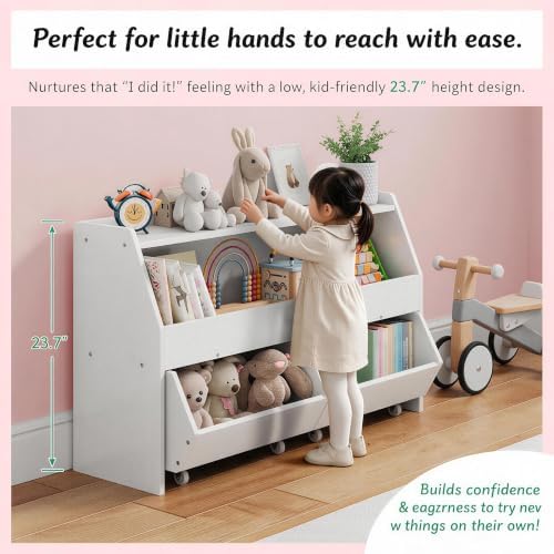 Kids Toy Storage Organizer, Kids Toy Organizer, Playroom Organization White