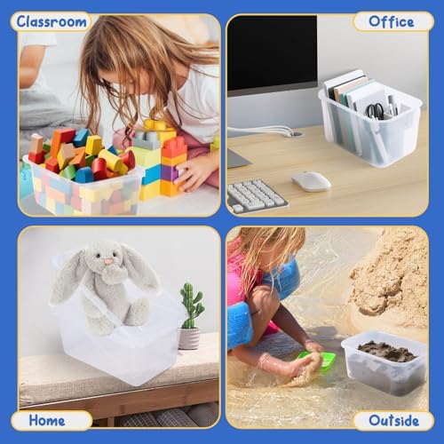 8-Pack Clear Classroom Storage Bins, Plastic Cubby Book Bins for Classroom Organization, Book & Toy Storage Organizer, Perfect for Classroom Library, Shelves, STEM Centers, Daycare & Homeschool