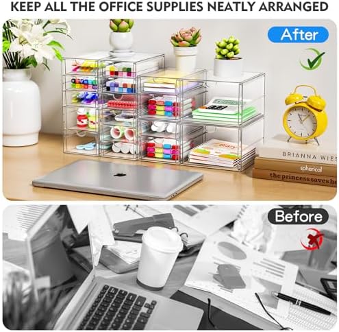 ARSTPEOE 17-Drawer Acrylic Storage & Makeup Organizer for Desk, Bath