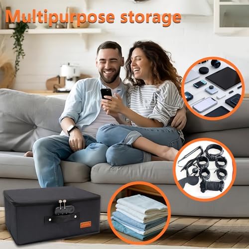 Lockable Game Toy Storage Bag Organizer 16 x 11.8 x 8.2 Inch, Matte Black