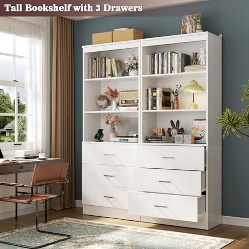 Aheaplus 47.2" Closet Drawers System, Closet System with 3 Drawers, White