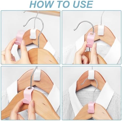 100 PCS Space Saving Hanger - Space Saver Clothes Hanger Connector with Stacking Hooks and Heavy Duty Cascading Connection