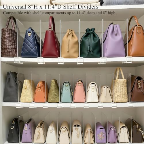Acrylic Purse Organizer for Closet Shelf Dividers Organization Enthusiasts