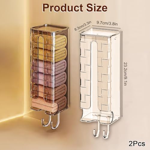 JEPELUS 2Pcs Sock and Underwear Organizer, Wall Mount Clear Storage Box