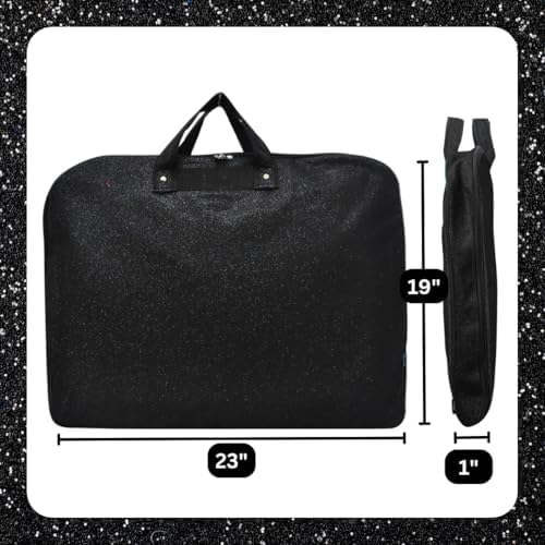 NGIL Glitter Travel Hanging Garment Bag (Black-Glitter)