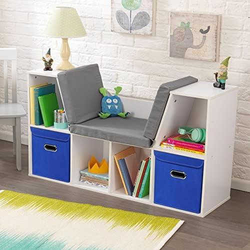 Closet Organizers Fabric Storage Bins With Lids Collapsible Cube Storages Organizer Basket With Handles,Storage Boxes for Clothes Storage,Office,Toys,3 Pack,（Dark Blue