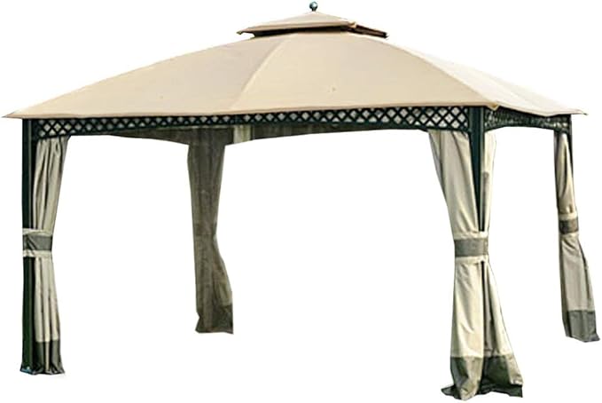 Garden Winds Durable 350 Replacement Canopy Top Compatible with Windsor Dome 10’ x 12’ Gazebo Models L-GZ717PST-C, A111001701 - Beige