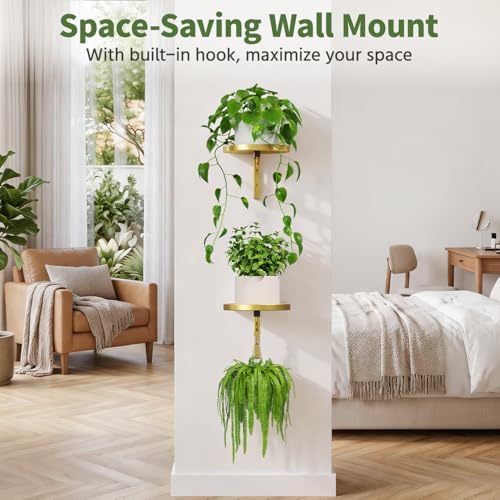 LASZOLA Plant Hanger Holder Window Shelf Wall Mounted Indoor, 2 Pcs Gold