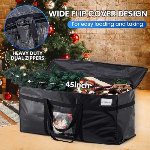 TAILI 2 Pack 69 Gallon Extra Large Storage Bags with Visible Window,Black