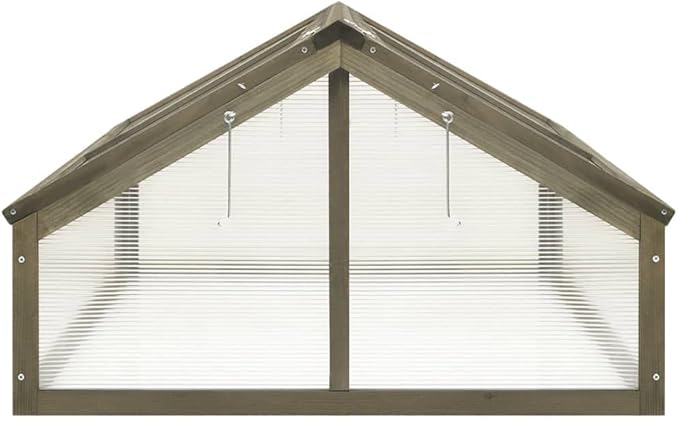 Firwood Garden Portable Wooden Greenhouse - Raised Flower Planter with 2 Roofs, Mini Greenhouse Cabinet for Outdoor Indoor Use, 44.8"x31.4"x19.6"/Gray