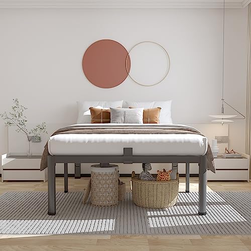 ROIL 14 Inch Metal Twin XL Bed Frame with Rounded Corner 4 Mattress Baffle