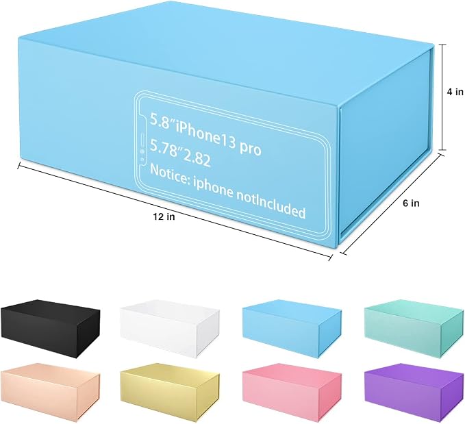 Gift Boxe 12" x 6" x 4" with Magnetic Closure Lid Gift Boxes for Presents,Bridesmaid Gifts Box,Cute Box,Birthday Gift box,Luxury for Gift Packaging, Magnetic Gift Box for Wrapping Gifts (Blue/5PCS)