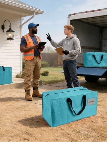 WORKPRO 4 Pack Extra Large Moving Bags with Backpack Straps & Handles