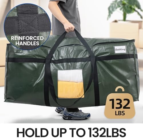 TAILI 2 Pack 69 Gallon Extra Large Storage Bags with Visible Window,Green