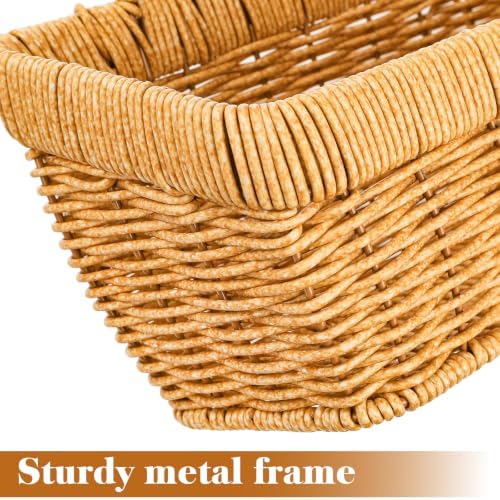 ZEAYEA 2 Pack Cute Small Wall Hanging Basket for Kitchen Bathroom | Hand-Woven Organizer Basket for Onion Garlic, Boho Plastic Storage Baskets with Hanger for Laundry Living Room Home Decor