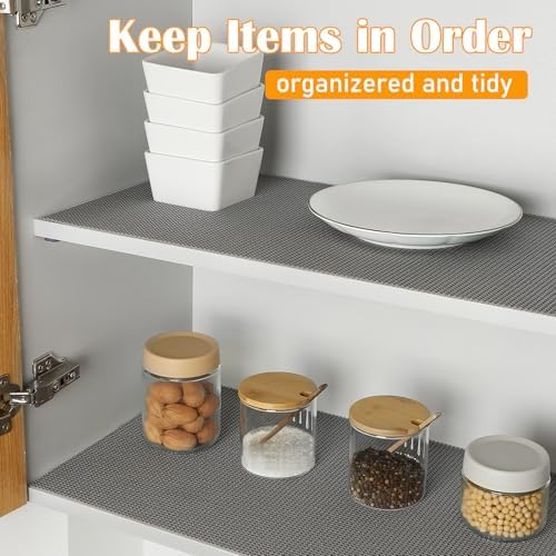 Songrey Non-Slip Shelf Cabinet and Drawer Liner, 23.6IN x 20FT, Dark Gray | No Adhesive Residue, Strong Grip, Thick PVC Mat, for Kitchen Shelves, Bathroom Drawers, Home Essentials, Snip to Fit