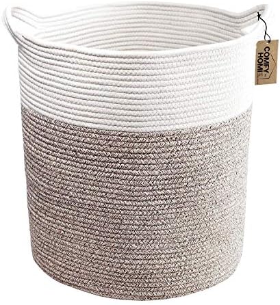 COMFY-HOMI XXXL Large Laundry Basket, Cotton Rope Nursery Woven Basket for Storage, Blanket Baskets Living Room Laundry Hamper, Dog Toy Storage Organizer, Home Decor