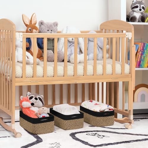 Goodpick 3Pack Wicker Storage Baskets for Closet, 11 x 7 x 4.5