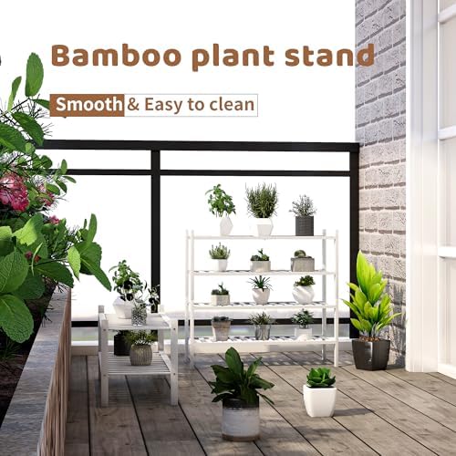 Bamboo Shoe Rack Stackable Shoe Shelf Storage Organizer for Unit Entryway Hallway and Closet Sturdy Freestanding Shoe Shelf(4 Tier White)