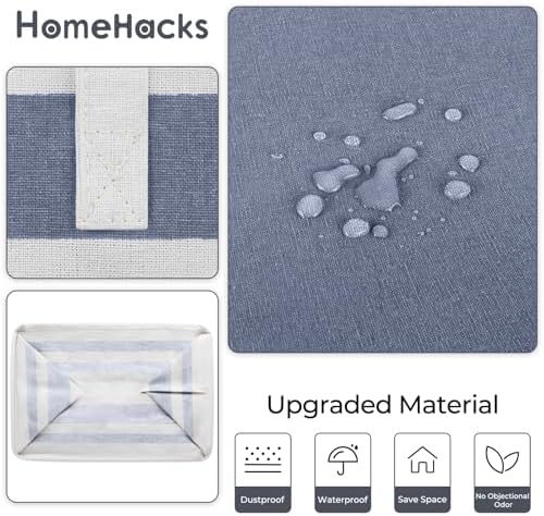 HomeHacks 2 Pack Laundry Baskets, Laundry Hampers Bags (Grey+Blue 100L)