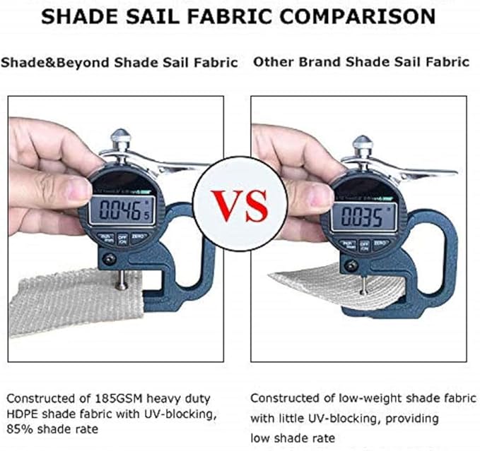 Shade&Beyond Custom 6'x22' Sun Shade Sail Canopy Rectangle UV Block Breathable Curved Sunshade for Backyard Yard Deck Outdoor Facility and Activities, Light Grey (We Make Custom Size)