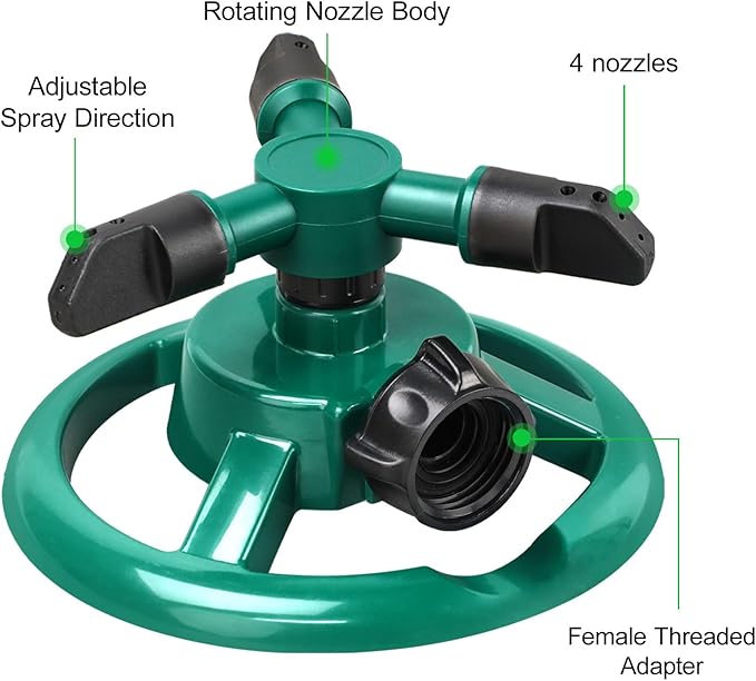 Sprinklers for Yard, Rotating Lawn and Garden Sprinkler for Large Area Coverage, Yard Sprinklers for Kids and Pets Playing