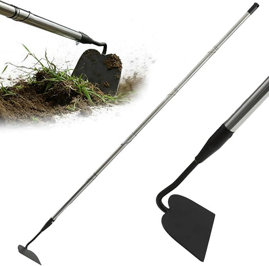 Garden Hoe Tool, 80 Inches Stainless Steel Long Handle Hoe Garden Tool, Garden Hoe for Weeding with 7-inch Wide Welded Blade, Garden Hoes for Weeding, Cultivating, Digging, Loosening, and Planting
