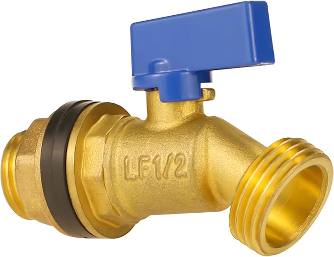 Angry Pony G 1/2 to GHT 3/4 Brass Rain Barrel Spigot Kit, Bucket Spigots with Bulkhead Fitting For 55 Gallon Barrels,Spigot for 5 Gallon Bucket, Water Spout For Rain Water Collection Barrels